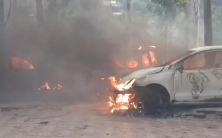 कुल्लू : पार्किंग में खड़ी 6 गाड़ियां जलकर खाक