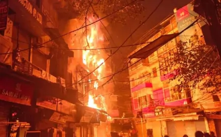 दिल्ली में इलेक्ट्रॉनिक सामान की दुकान में लगी आग