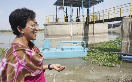 आतिशी ने चंद्रावल जल शोधन संयंत्र का दौरा किया