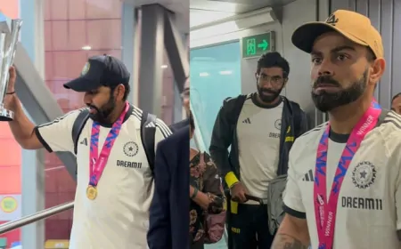 T20 वर्ल्ड कप जीतने के बाद स्वदेश लौटी भारतीय टीम, दिल्ली में प्रशंसकों ने किया जोरदार स्वागत 