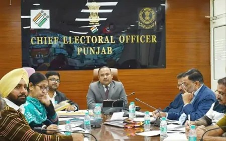 पंजाब के मुख्य चुनाव अधिकारी की ओर से जालंधर के डिप्टी कमिश्नर, पुलिस कमिश्नर और एसएसपी के साथ चुनावी तैयारियों को लेकर बैठक