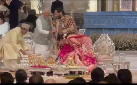 Anant-Radhika Wedding: अनंत-राध‍िका को शुभ आशीर्वाद देने पहुंचे PM Modi, दोनों ने PM के पैर छुए