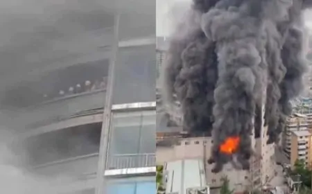 चीन : शॉपिंग मॉल में लगी आग, 16 लोगों की मौत