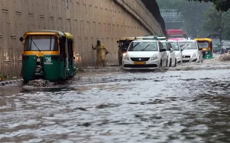 दिल्ली के कई हिस्सों में हुई झमाझम बारिश, जगह-जगह हुआ जलभराव 