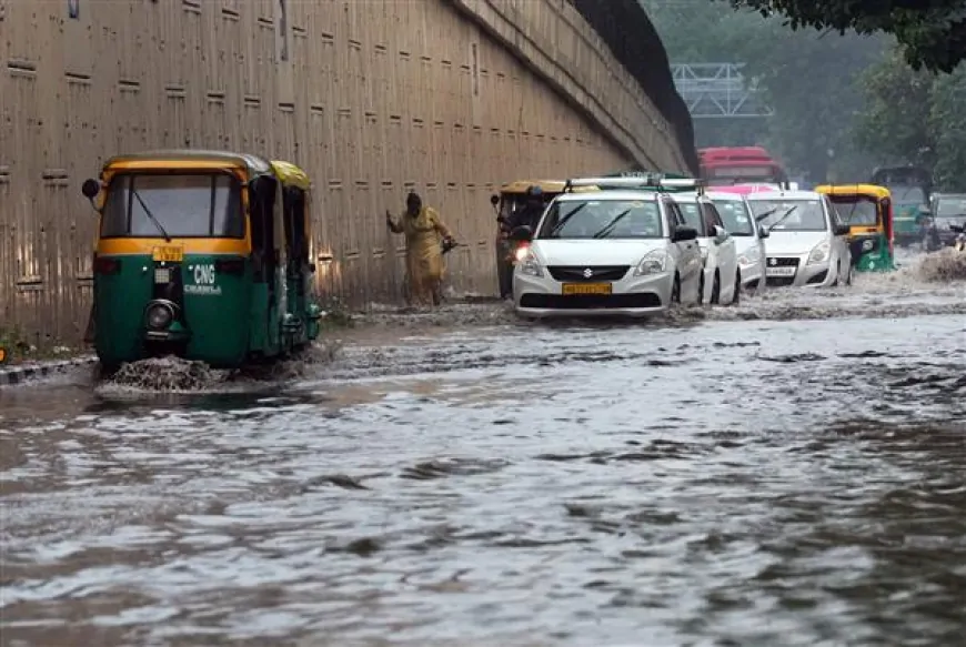 दिल्ली के कई हिस्सों में हुई झमाझम बारिश, जगह-जगह हुआ जलभराव 