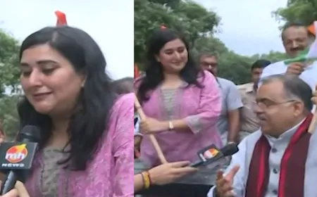 दिल्ली में बीजेपी सांसद बांसुरी स्वराज ने 'हर घर तिरंगा' बाइक रैली निकाली