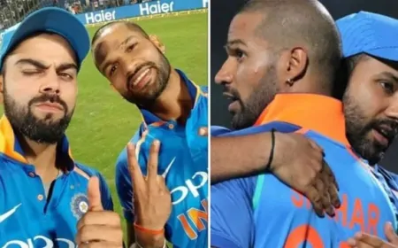 भारतीय कप्तान रोहित शर्मा और विराट कोहली ने शिखर धवन के योगदान को किया याद