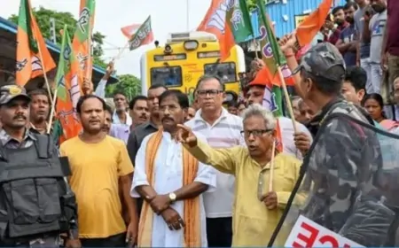 ‘बंगाल बंद’ लागू करवाने की कोशिश के दौरान भाजपा कार्यकर्ताओं की कई स्थानों पर पुलिस से झड़प