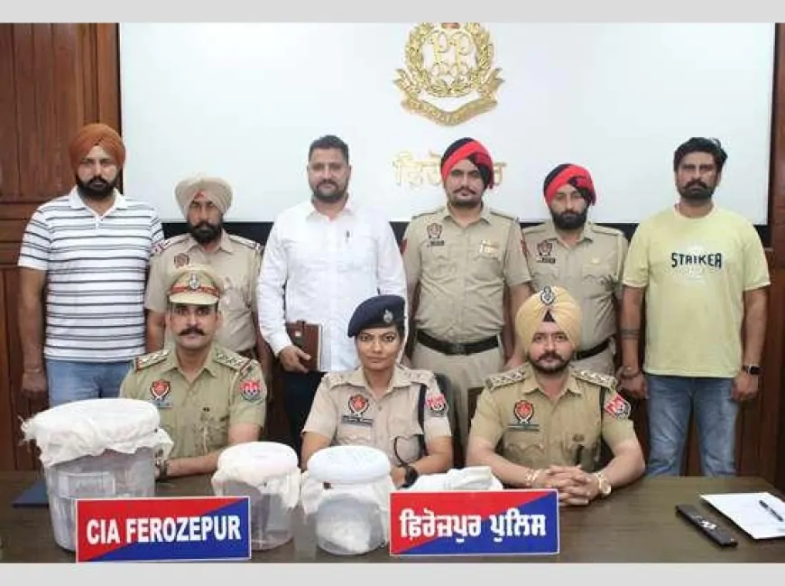 फिरोजपुर पुलिस ने भारी मात्रा में हेरोइन और हथियार किए जब्त, 2 प्रमुख संदिग्धों को हिरासत में लिया