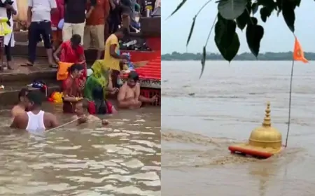 उफान पर गंगा नदी, घाटों पर जाने पर लगी रोक, आरती की जगह भी बदली 