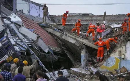 लखनऊ में भरभराकर ढहा तीन मंजिला कांप्लेक्स, मलबे में दबने से अब तक 8 लोगों की मौत और 27 घायल !