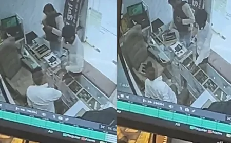 हथियारबंद लुटेरों ने ज्वेलरी शॉप में की लूट, लोगों ने पीछा कर पकड़ा