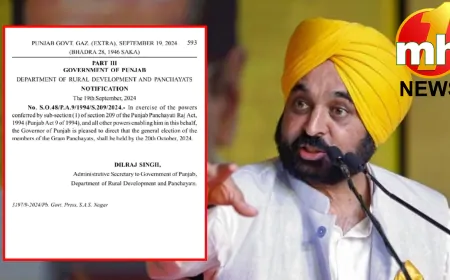 पंजाब में पंचायती चुनाव को लेकर नोटिफिकेशन जारी, 20 अक्टूबर से हो सकते हैं पंचायत चुनाव !