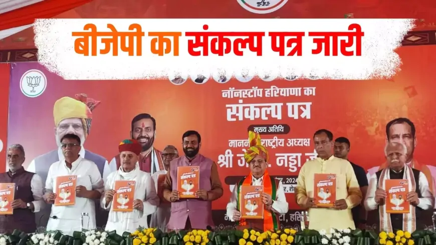 हरियाणा में जेपी नड्डा ने BJP लाइसेंस रिन्यू करने के लिए दी 20 गारंटियां, जानिए किस वर्ग के लिए क्या की घोषणा?