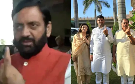 हरियाणा विधानसभा चुनाव : कार्यवाहक CM नायब सैनी और पूर्व उप-मुख्यमंत्री दुष्यंत चौटाला ने डाला वोट