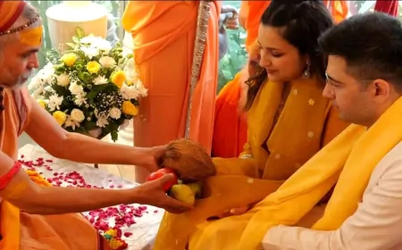 विशेष आमंत्रण पर राघव चड्ढा और परिणीति चोपड़ा के घर पहुंचे शंकराचार्य महाराज