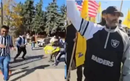 हिंदू मंदिर के बाहर खालिस्तानियों के साथ प्रदर्शन करने वाला पुलिसकर्मी सस्पेंड