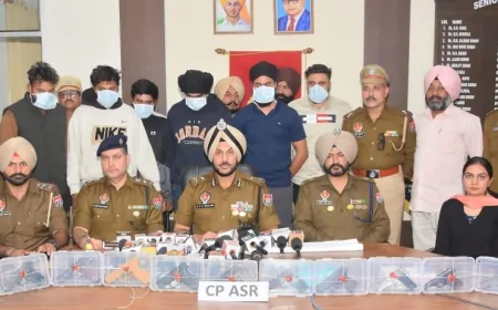 अमृतसर पुलिस ने हथियार तस्करी गिरोह का किया भंडाफोड़, छह तस्कर गिरफ्तार !