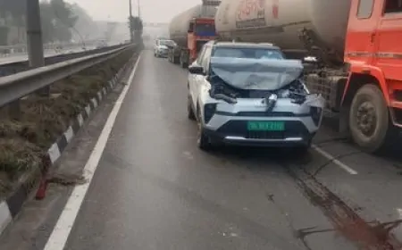 करनाल में बस से टकराई कार, एयरबैग खुलने से बची जान