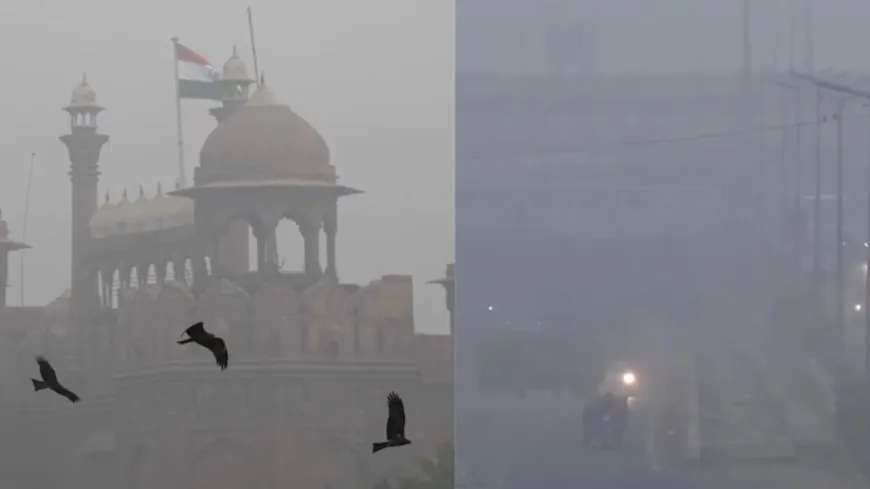 Delhi Weather : छाई रही घने कोहरे की चादर, AQI भी 400 पार 