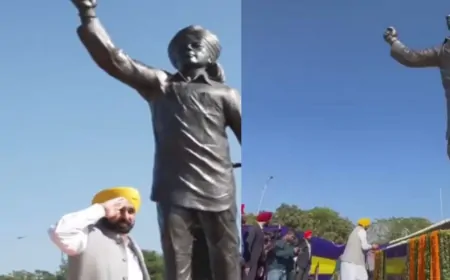 CM मान ने चंडीगढ़ हवाई अड्डे पर शहीद भगत सिंह की प्रतिमा ( निशान-ए-इंकलाब प्लाजा ) का किया अनावरण  