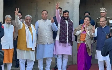 राज्यसभा के लिए BJP प्रत्याशी के तौर पर रेखा शर्मा ने भरा नामांकन, CM नायब सैनी भी रहे मौजूद