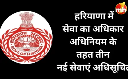 हरियाणा सरकार का बड़ा कदम, सेवा का अधिकार अधिनियम के तहत तीन नई सेवाएं अधिसूचित