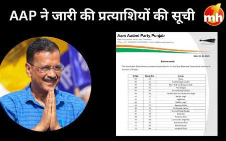 अमृतसर नगर निगम चुनाव: आम आदमी पार्टी ने जारी की प्रत्याशियों की सूची