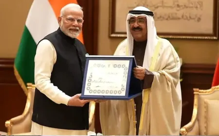PM मोदी को दिया गया कुवैत का सर्वोच्च सम्मान ‘द ऑर्डर ऑफ मुबारक अल कबीर’ से हुए सम्मानित