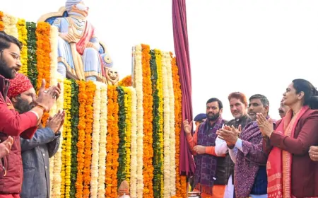 CM सैनी ने किया महाराजा सूरजमल की प्रतिमा का अनावरण, कांग्रेस विधायक गोकुल सेतिया भी रहे मौजूद 