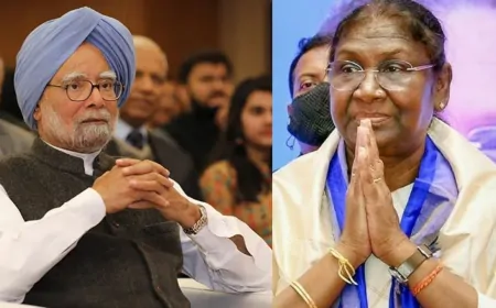 डॉ. मनमोहन सिंह को राष्ट्र के प्रति उनकी बेदाग सेवा, अत्यंत विनम्रता के लिए हमेशा याद किया जाएगा- द्रौपदी मुर्मू 