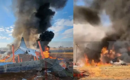 दक्षिण कोरिया के मुआन एयरपोर्ट पर बड़ा हादसा, 124 की मौत, राहत कार्य जारी