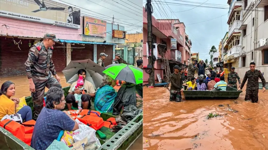 चक्रवात फेंगल: दक्षिण भारत में तबाही का मंजर, जनजीवन अस्त-व्यस्त