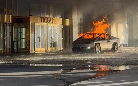 लास वेगास में ट्रंप इंटरनेशनल होटल के बाहर टेस्ला साइबरट्रक में विस्फोट: एक मृत, सात घायल