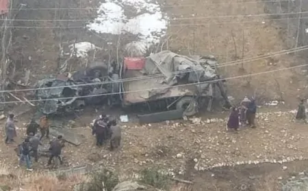 जम्मू-कश्मीर: बांदीपोरा में सेना की गाड़ी खाई में गिरी, 2 जवान शहीद, 4 घायल