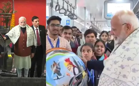 PM मोदी ने 'नमो भारत' के नए कॉरिडोर का किया शुभारंभ, साहिबाबाद से न्यू अशोक नगर तक ट्रेन में किया सफर