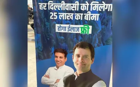 कांग्रेस ने दिल्ली के लिए लॉन्च की जीवन रक्षा योजना, 25 लाख के हेल्थ बीमा का वादा