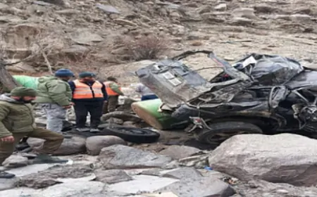 कारगिल में दो वाहन आपस में भिड़ने के बाद खाई में गिरे, 5 लोगों की मौत 