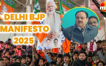 Delhi BJP Manifesto 2025: BJP ने खोला खजाना, संकल्प पत्र में कैश, गैस और फ्री योजनाओं के बड़े एलान