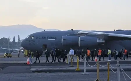 अमेरिका से डिपोर्ट किए गए 104 अवैध भारतीय प्रवासी, बच्चों सहित लौटे अमृतसर