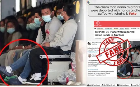 अमेरिका से हथकड़ी और जंजीरों में बांध कर भारतीय को भेजा गया ? वायरल तस्वीर का क्या है सच