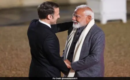 फ्रांस में PM मोदी का राष्ट्रपति मैक्रों ने डिनर पर किया स्वागत, गर्मजोशी से लगाया गले