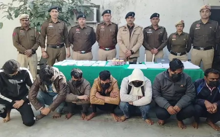 क्रेडिट कार्ड ठगी गिरोह का भंडाफोड़, 7 गिरफ्तार, भारी मात्रा में सिम और मोबाइल बरामद