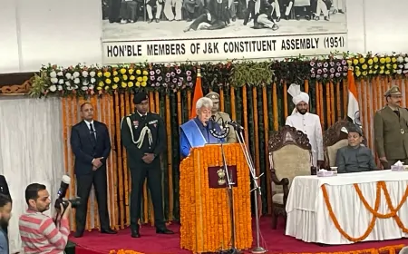 जम्मू और कश्मीर विधानसभा सत्र 2025 | LG मनोज सिन्हा ने सदन को संबोधित किया