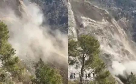हिमाचल प्रदेश में हुआ लैंडस्लाइड, Video देख सदमे में लोग