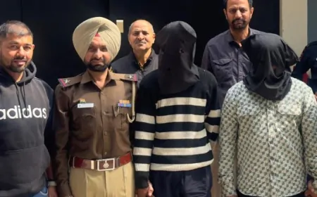 चंडीगढ़ में गैंगस्टर लॉरेंस के दो गुर्गे गिरफ्तार, अवैध पिस्टल और हेरोइन भी बरामद 