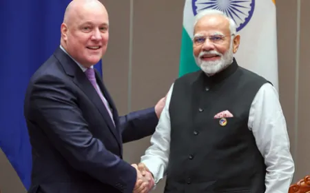 पांच दिवसीय भारत यात्रा पर न्यूजीलैंड के प्रधानमंत्री, आज PM मोदी के साथ करेंगे बैठक