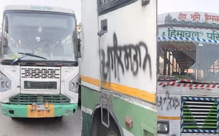 पंजाब में HRTC बसों पर हमला, शीशे तोड़े, लिखे आपत्तिजनक शब्द