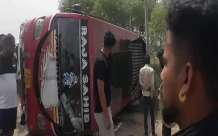 पंजाब में यात्रियों से भरी बस पलटी, मची चीख-पुकार