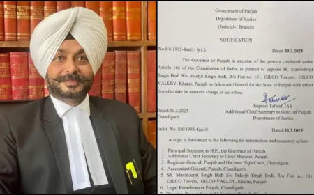 पंजाब के नए एडवोकेट जनरल नियुक्त हुए मनिंदरजीत सिंह बेदी